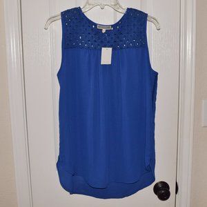 NWT Pleione blue eyelet tank top